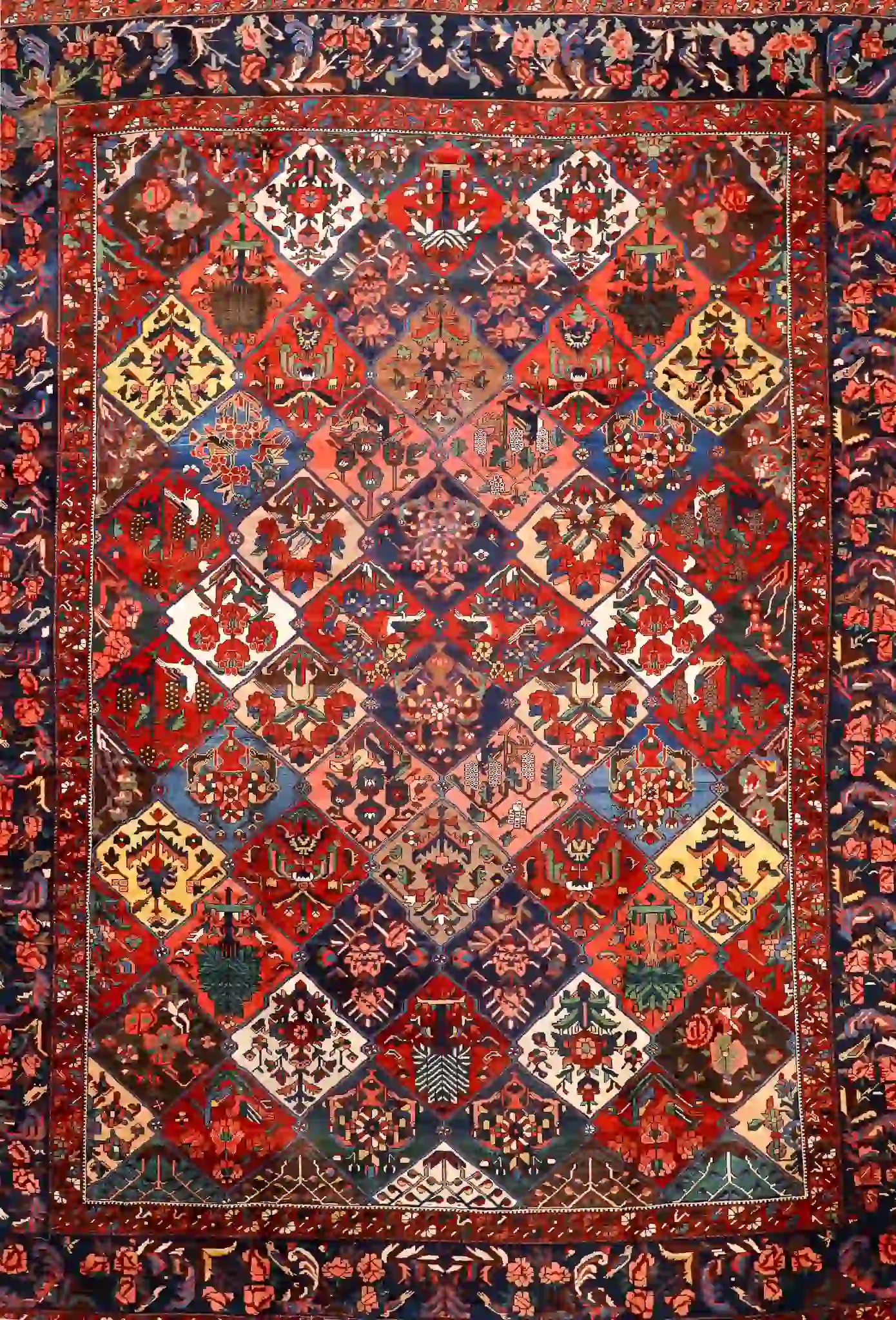12' x 16' Red Fine Hand-Knotted Persian Bakhtiari – Traditional Wool