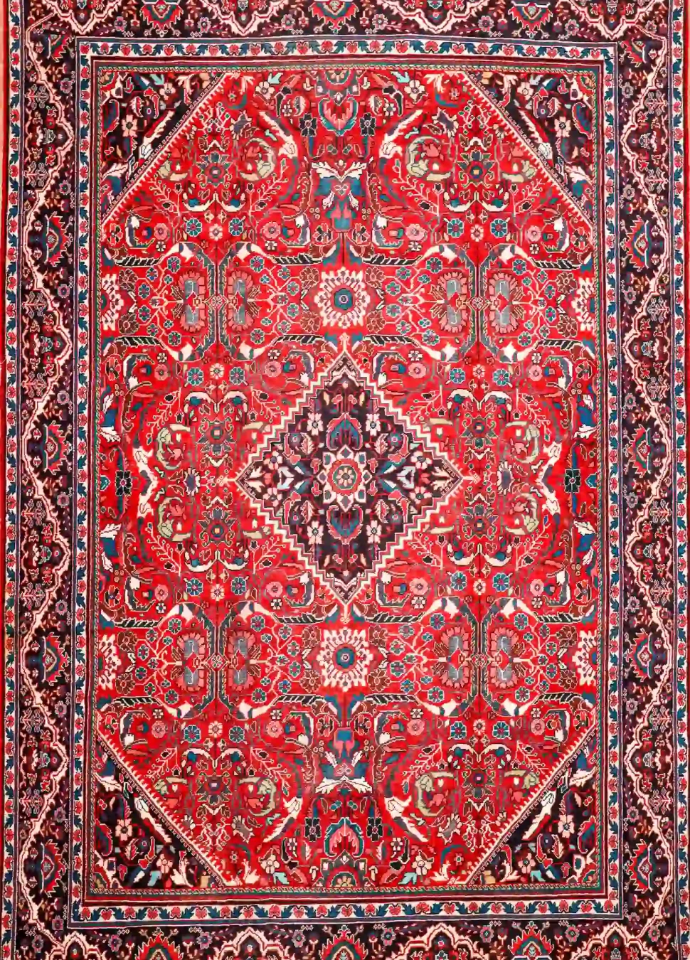 11′ x 17′ Red Fine Hand-Knotted Persian Mahal – Traditional Wool