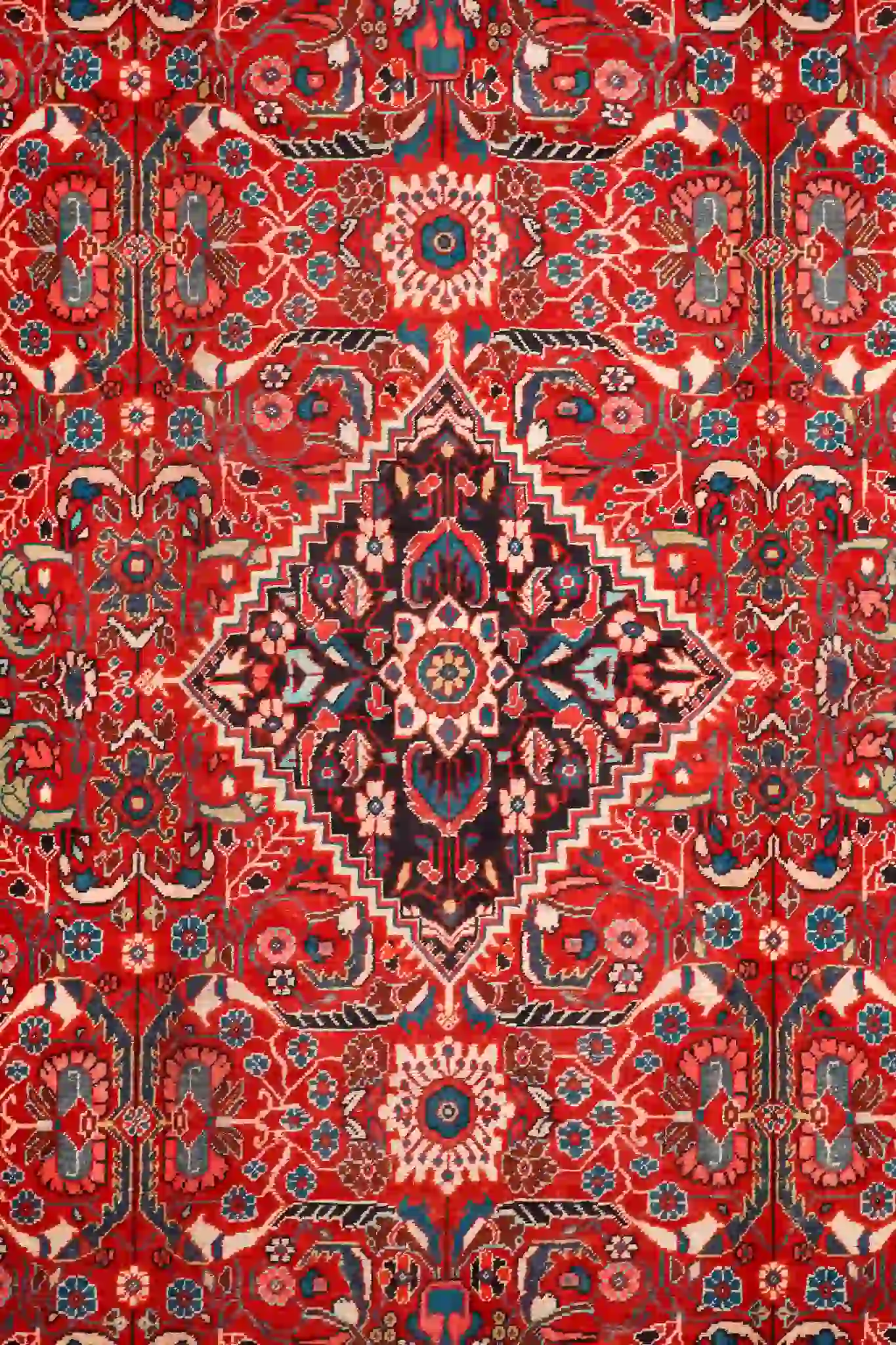 11' x 17' Red Fine Hand-Knotted Persian Mahal – Traditional Wool - Image 3