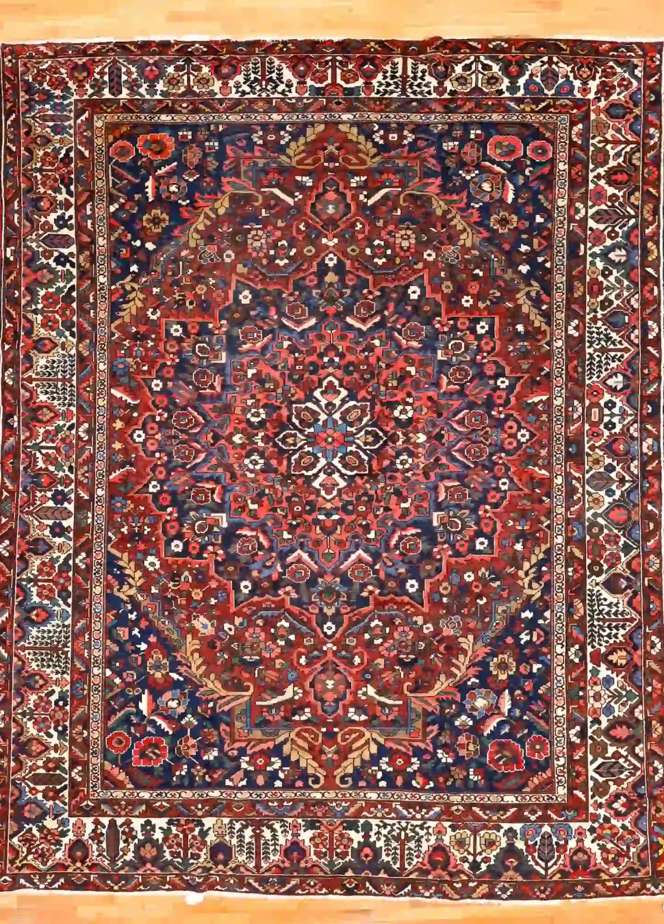 11′ x 14′ Red Fine Hand-Knotted Persian Bakhtiari – Traditional Wool