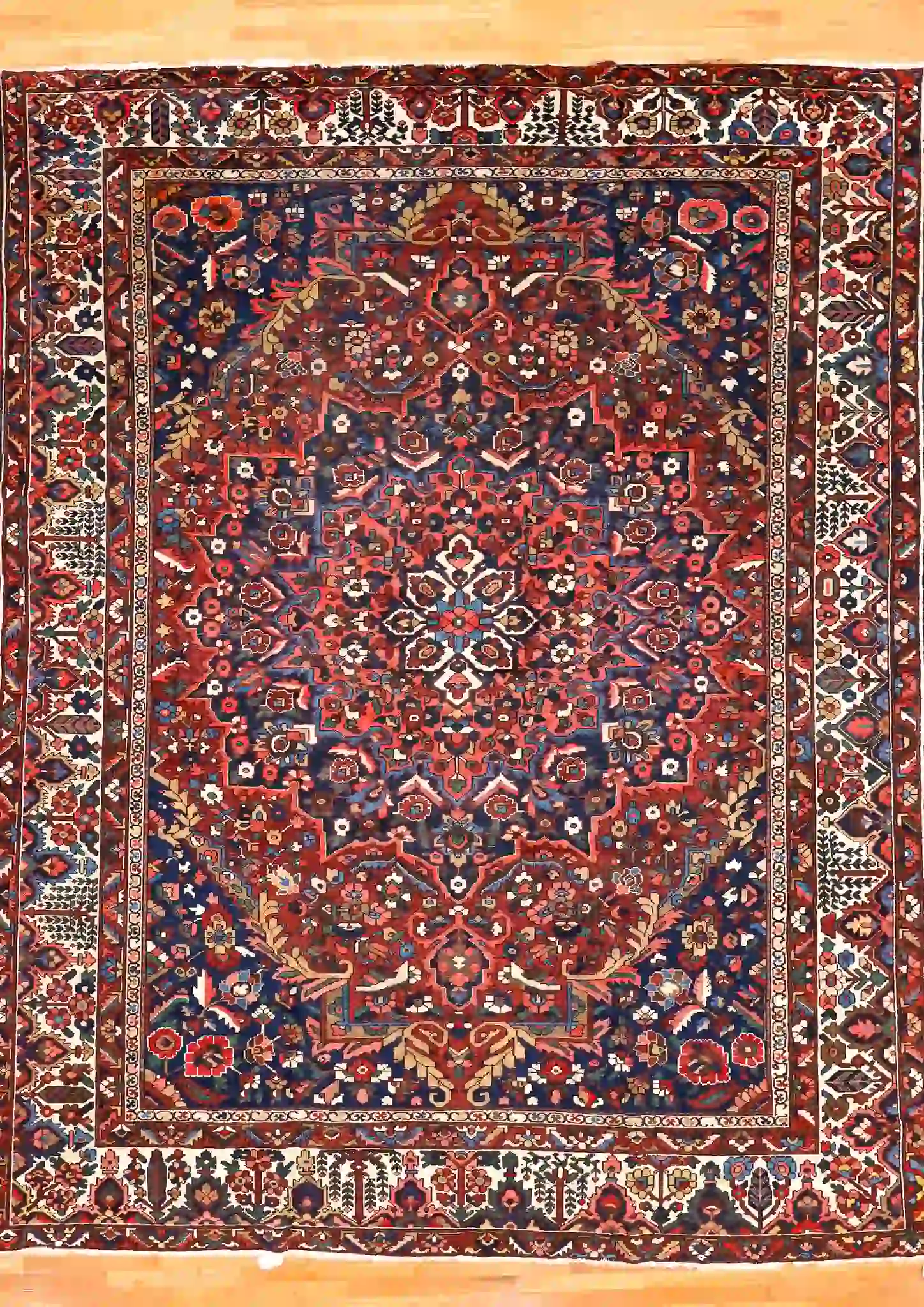 11' x 14' Red Fine Hand-Knotted Persian Bakhtiari – Traditional Wool