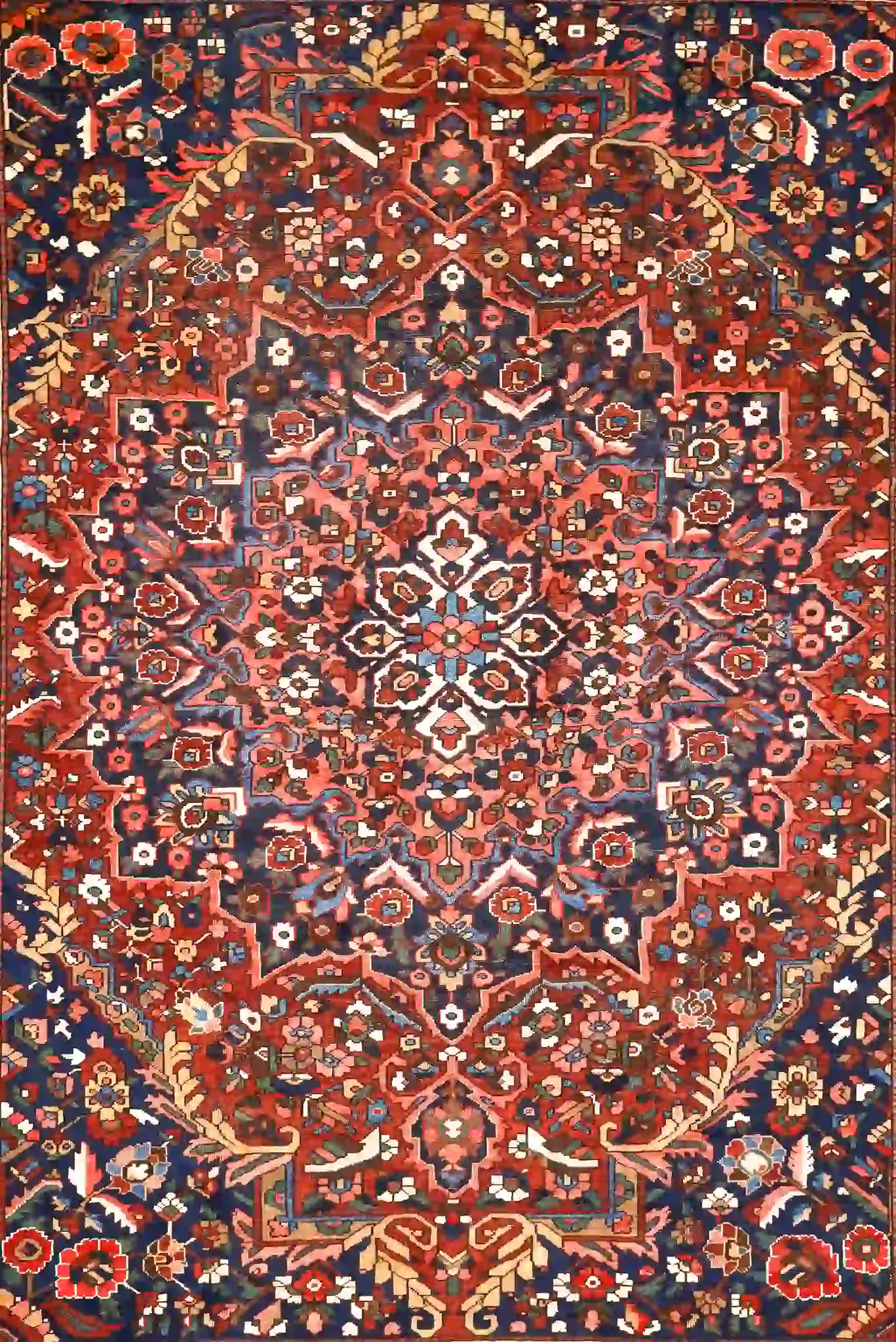 11' x 14' Red Fine Hand-Knotted Persian Bakhtiari – Traditional Wool - Image 3