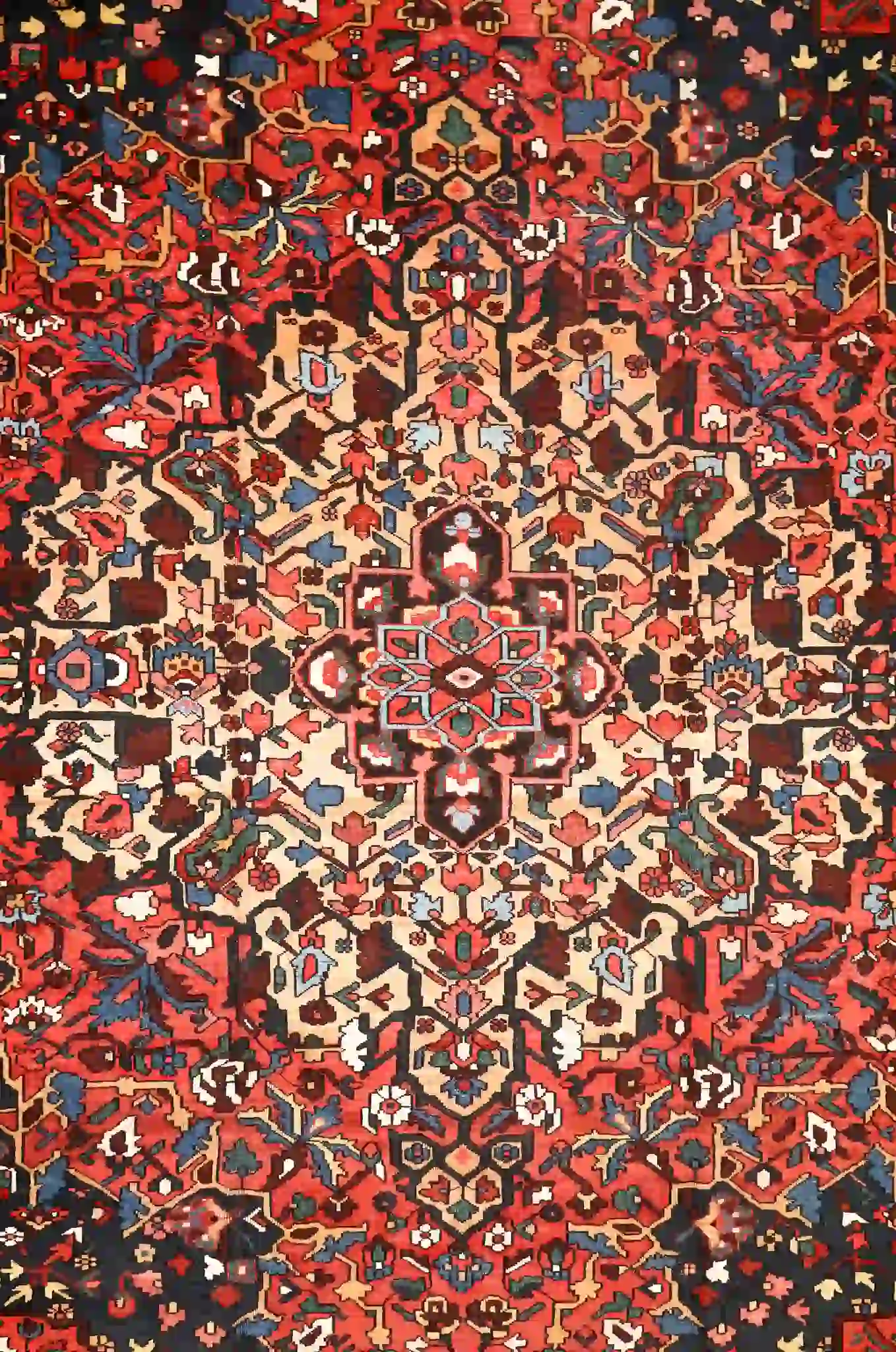 10' x 14' Red Fine Hand-Knotted Persian Bakhtiari – Traditional Wool - Image 3