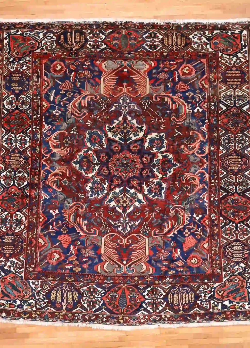 10′ x 11′ Red Fine Hand-Knotted Persian Bakhtiari – Traditional Wool