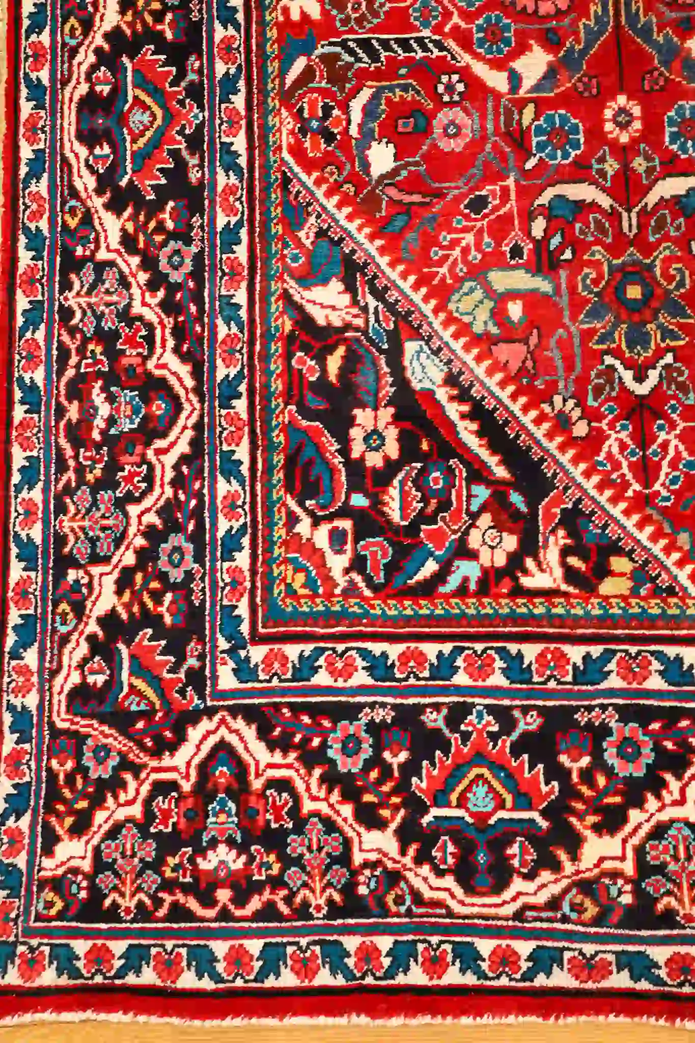 11' x 17' Red Fine Hand-Knotted Persian Mahal – Traditional Wool - Image 7