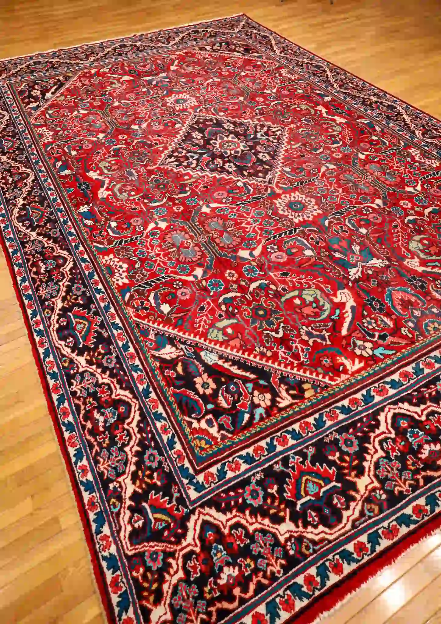 11' x 17' Red Fine Hand-Knotted Persian Mahal – Traditional Wool - Image 4