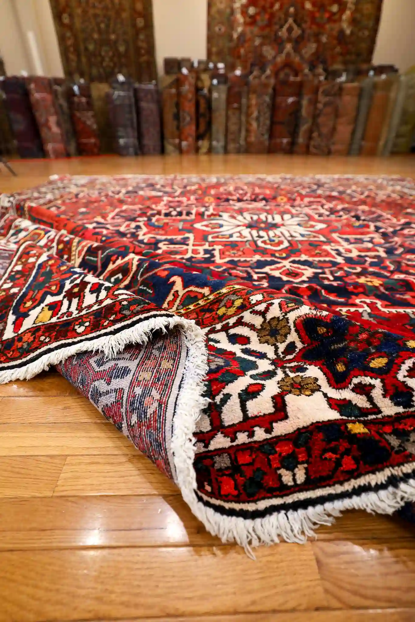 11' x 12' Red Fine Hand-Knotted Persian Bakhtiari Rug – Traditional Wool - Image 5