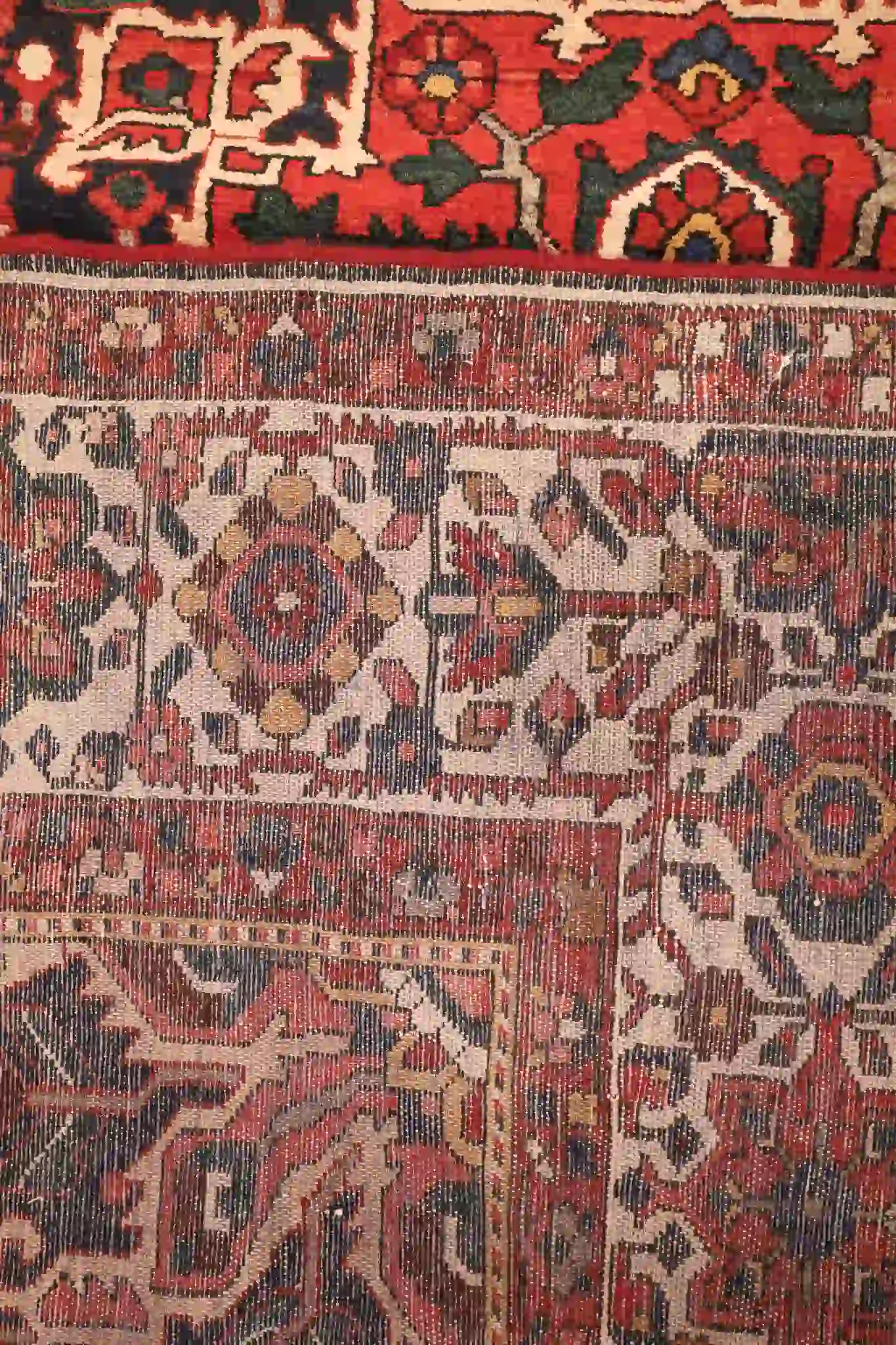 11' x 12' Red Fine Hand-Knotted Persian Bakhtiari Rug – Traditional Wool - Image 9